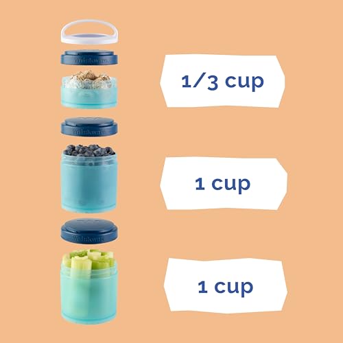Image of Whiskware Stackable Snack Containers for Kids and Toddlers, 3 Stackable Snack Cups for School or Travel, Mermaid (Pack of 1)