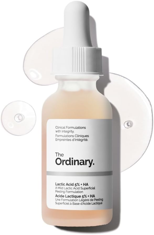 Lactic Acid 5% + Hyaluronic Acid 2%, Gentle Exfoliating Serum for Smoother Skin