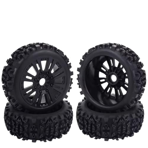 MIXVZARF Rc カータイヤ タイヤホイール 京商用 HSP Carson for ZD レーシング用 1/8スケール RC バギー車両ホイールとタイヤセット 17mm 六角パーツ 120mm アップグレードアクセサリー(4個)