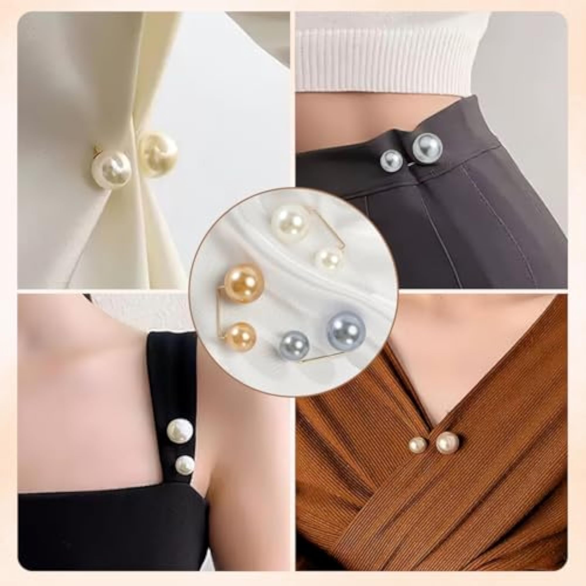8pcs Artificial Pearl Brooch Saree Pin Set
