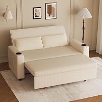 JUMMICO Canapé Convertible 2 Places Tissu côtelé, Dossier réglable, Causeuse Moderne 75×160×93 cm, Structure S