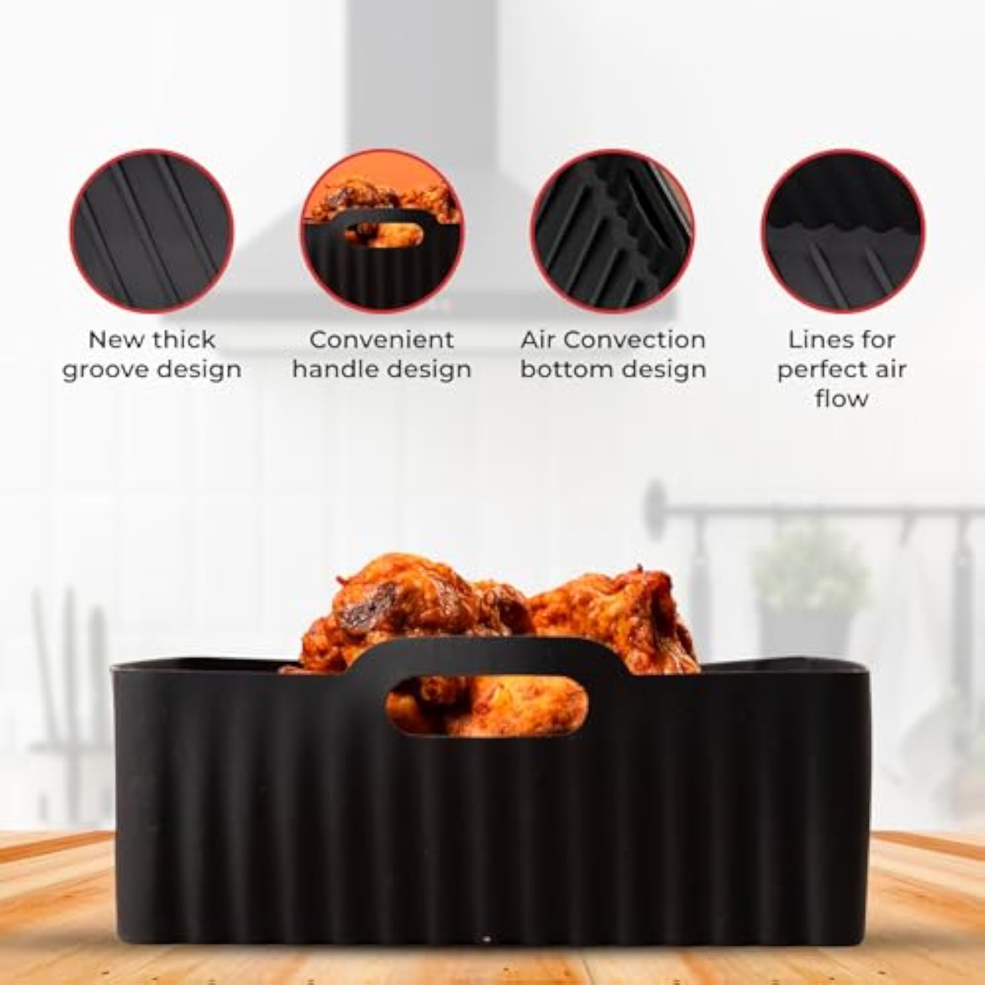 Silicone Air Fryer Liners for Ninja Dual Air Fryer, 2 Pack
