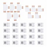 Sylalxeba Set de Conectores para Tira LED de 4 Pines, Conexión sin Soldadura en Forma de L y de T, Adaptador para Banda de 8mm 3535 RGB, Conector de Esquina para Unión de Tiras LED