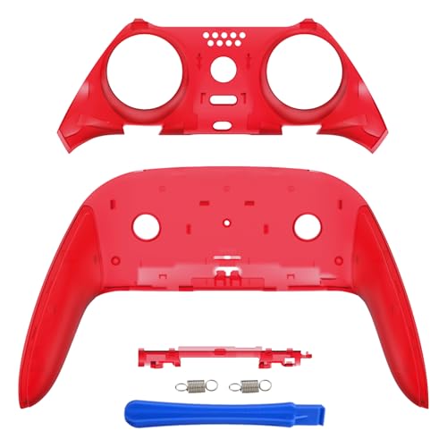 eXtremeRate Top Bottom Decorative Trim Shell Compatible with p s 5 Edge Controller DIY Replacement Front Back Clip Shell, Custom Clear Red Plates Cover Compatible with p s 5 Edge Controller by eXtremeRate - Used condition - US$13.45