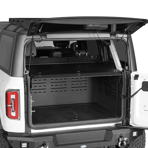 Hooke Road Bronco 4-Door Trunk Cargo Cover Organizer Tonneau Cover Security Deck Enclosure for 2021-2026 Ford Bronco Hardtop (Exclude Bronco Sport & Raptor)