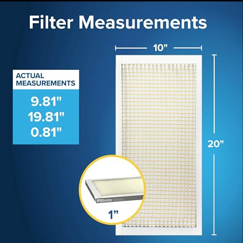 Filtrete 10x20x1 Air Filter MERV 5, 6-Pack AC Furnace Filters for Home HVAC, MPR 300 Basic Dust Defense, Removes Lint & Household Dust, 3-Month