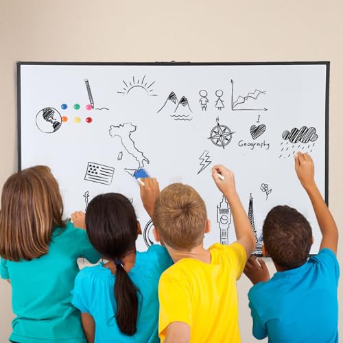 IDEALHOUSE Magnetic Whiteboard for Wall - Large 60x40 Inch Dry Erase Board - Smooth Non-Ghosting Surface - Black Aluminum Frame, Deep Pen Tray, Easy Mount - Office, EducationalRoom, Home, Conference by IDEALHOUSE - Image 3