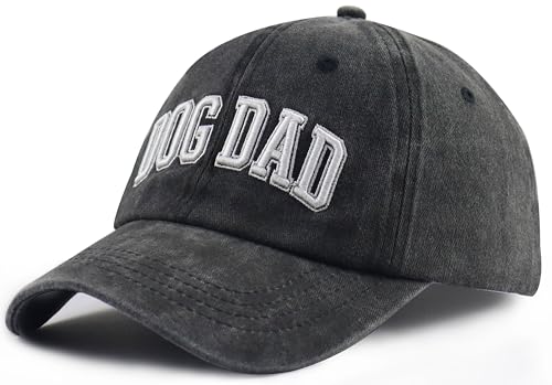 Image of Dog Dad Hats for Men, Funny Cotton 3D Embroidered Dog Lover Baseball Cap
