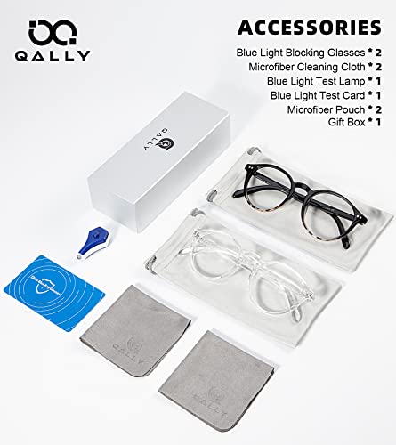Image of Womens Round Blue Light Blocking Glasses Anti Eye Strain Glasses Clear Lens Computer Eyeglasses with Filter UV Light