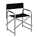Produktbild Baroni Home klappbarer Regiestuhl aus Stahlrohr, ergonomischer Klappstuhl mit Rückenlehne, faltbar und platzsparend, aus Leinwand, für Camping, Meer und Strand, 56x44x76 cm, Schwarz