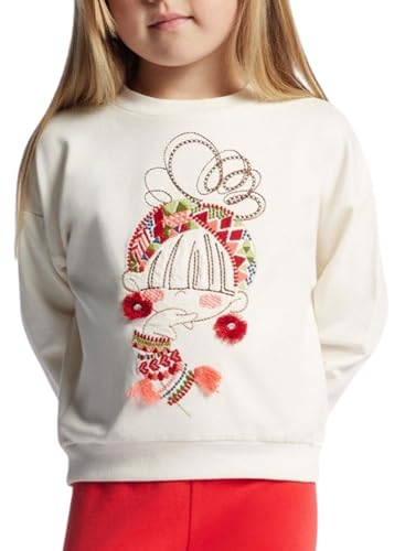 Mayoral Embroidered Pullover for Girls Chickpea2