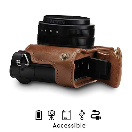 MegaGear MG1564 Ever Ready Genuine Leather Camera Half Case Compatible with Panasonic Lumix DC-LX100 II - Brown by MegaGear - Image 6