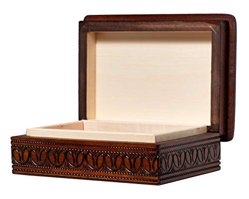 Polish Handmade Large Elegant Slightly Rounded 9" Wooden Box For Keepsakes, Love Letters, Jewelry, And Specialty Items #TOP2