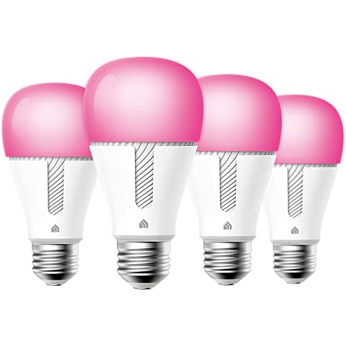 Kasa Smart Light Bulbs, 1000 Lumens High Brightness, 16M Color Changing, Dimmable Smart WiFi Light Bulb, Compatible with Alexa and Google Home, A19, 2.4GHz Wi-Fi only, No Hub Required, KL135(4-Pack) by Kasa Smart - Used condition - US$32.87