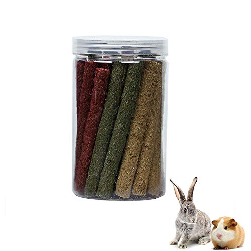 Oncpcare 25pcs Mixed Natural Grass Stick for Rabbit, Pet Chew Toys 3 Tastes of Combined Timothy Oat Beet, Molar Rod Small Pet Natural Snacks for Guinea Pigs, Rabbits, Bunny, Chinchilla, Hamsters