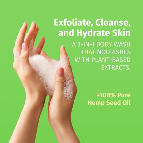 Image of Hempz Body Wash - Fragrance Free - Hydrating for Sensitive Skin, Scented, Exfoliating with Shea Butter, Pure Hemp Seed Oil, and Algae for Sensitive Skin - 17 fl oz