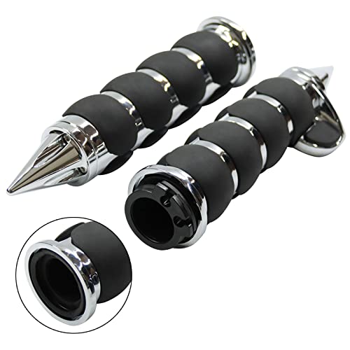 Wenlicp Chrome Motorcycle Grips 25Mm Motorcycle Handlebar Aluminum Hand Grips Compatible Harley Davidson Cruisers Choppers Softail Tour Glide Sportster Road King Electra Glide Dyna (Chrome)… #TOP1