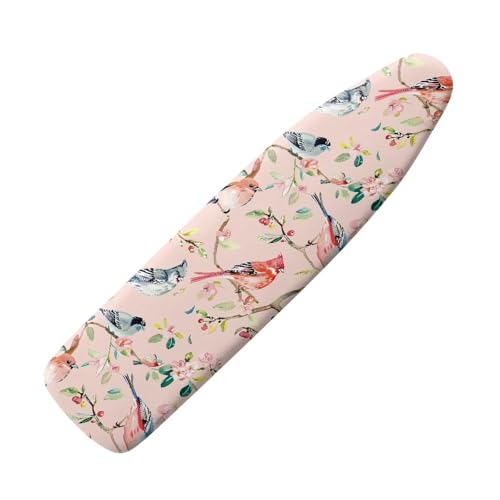 Darisoco Pink Branch Birds Ironing Board Cover Standard Ironing Board Cover with Elastic Edge and Hook and Loop Fasteners Heat-Reflective Fabric Home Decors