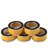 EasyByMall Lufteinlass-Filterpapierelemente für Luftkompressor, strapazierfähiges, verzinktes Netz, Außendurchmesser 10,8 cm, ID 7,5 cm, H 5,1 cm, 5 Stück