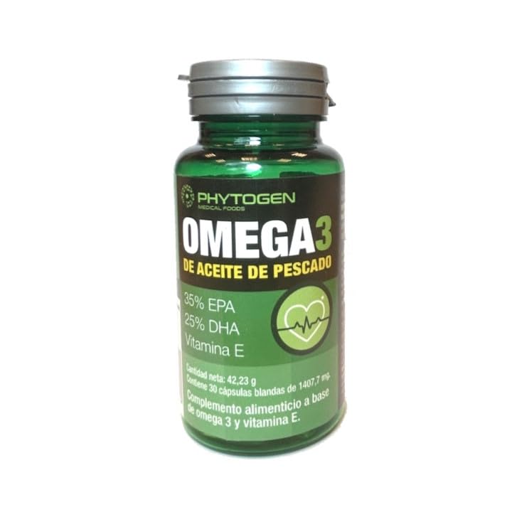 Omega-3 Aceite de Pescado con EPA (35%) y DHA (25%) + Vitamina E, 30 Cápsulas Blandas.
