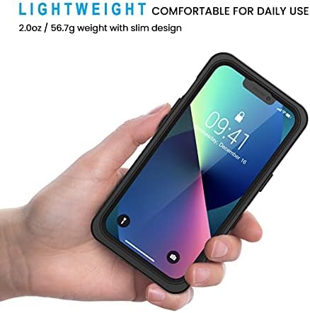 Lanhiem for iPhone 13 Case, IP68 Waterproof Dustproof Shockproof Cases for iPhone 13 with Built-in Screen Protector, Full Body Sealed Protective Front and Back Cover for iPhone 13-6.1 inch (Black)