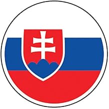 MAGNET Round Slovak Flag Slovakia Svk Sk Magnetic Vinyl Car Fridge Sticks to any Metal Surface 5"