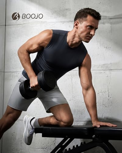 BOOJO 5 Pack Compression Shirt Men - Sleeveless Tank Top Workout Athletic Gym Quick Dry Base Layer Udershirts for Running — view 2