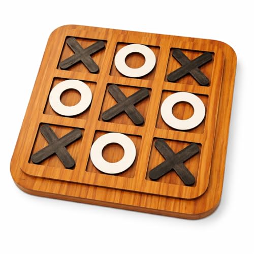 Juego de Mesa Tic Tac Toe de Madera 8x8 pulgadas miniatura 6