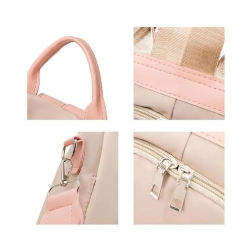 Bolsa Mochila Feminina Ombro Pequena Bordada Espaçosa Atemporal (Creme)