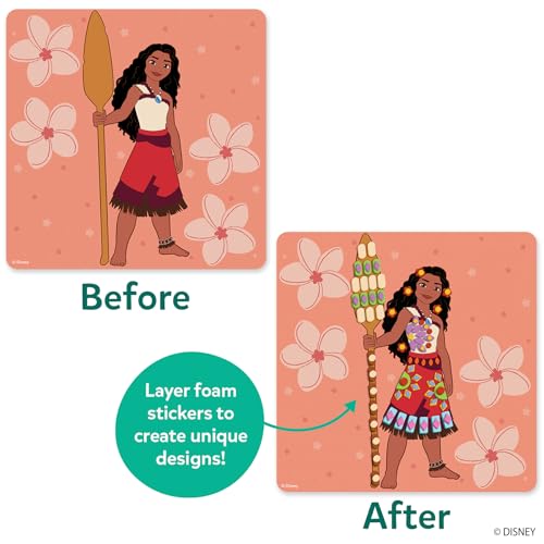 Image of Skillmatics Fun with Foam - Disney Moana, Art & Craft Kit, Gift for Kids | 3D Foam Stickers, Mess-Free Fun for Girls & Boys, Fans of Moana, Maui, Simea DIY Felt Craft Kits for Ages 3, 4, 5, 6, 7