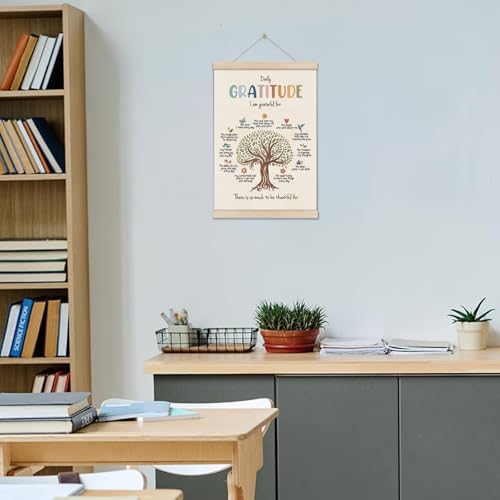 Image of DOI-LANEE Inspirational Motivational Daily Gratitude Poster Hanger Frame, Mental Health Affirmation Wall Art 16x12 Inch, Therapy Counseling Office Wall Decor, Psychology Gifts