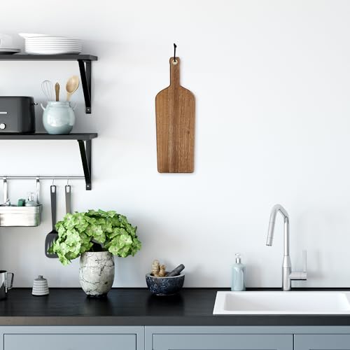 Tablero de Cortar y Bandeja para Quesos en Forma de Botella de Vino de Madera de Acacia Rock & Branch – Tabla Decorativa para Cocina y Regalo Ideal para Amantes del Vino, Anfitriones y Entretenimiento miniatura 4