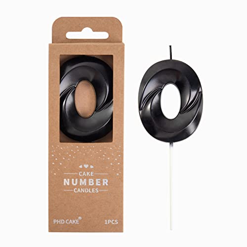 PHD Black Diamond 2.76 Inch 0 Number Birthday Candles for Party Celebration
