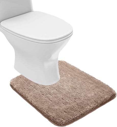 ZPOW トイレマット 洗える 速乾 トイレまつと 吸水 おしゃれ 滑り止め トイレ カーペット toilet mat ふわふわ ずれない 洗濯 55cm*60cmブラウン
