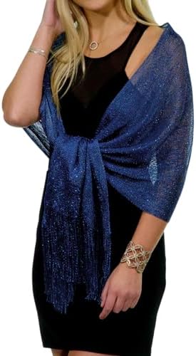 ShineGlitz Shawls and Wraps for Evening Dresses, Metallic Glitter Shawls for Women, Sparkling Wedding Giving Shawl Gift