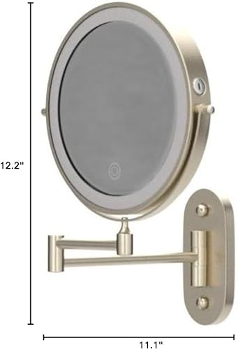 Miniatura 7 de Espejo de maquillaje con luces, espejo de maquillaje iluminado con aumento, recargable de 8 pulgadas, aumento 1X10X, espejo de doble cara, giratorio