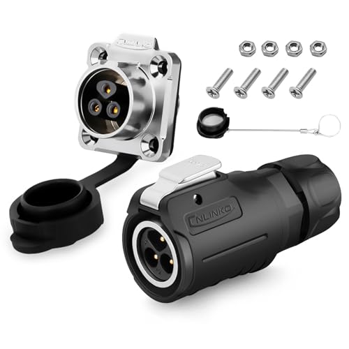 3 Pin IP67 Waterproof M16 Electrical Connector with Dust Cover 10A 400V