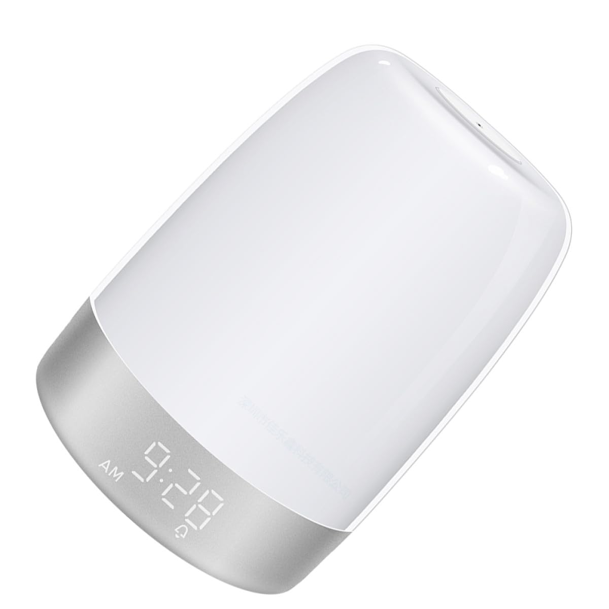 KALLORY Lampe de Chevet Blanche Réveil LED à Contrôle Tactile, Minuterie et 3 Niveaux de Luminosité, Lumière de Nuit pour Chambre à Coucher