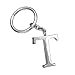 Monnel Z540_B Silver Adorable Alphabet Initial Letter T Keychain Key Ring
