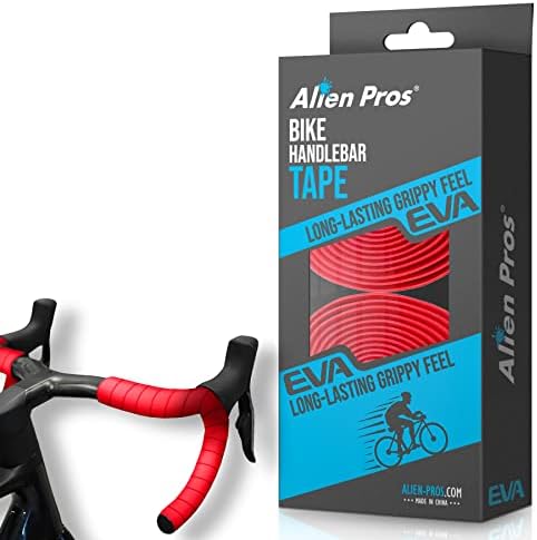 Alien Pros Bike Handlebar Tape EVA (Set of 2) Red - Enhance your bike grip with these bicycle handle bar tape - Wrap your bike for an awesome comfortable ride (Set of 2, RedO