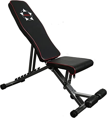 EnterSports Adjustable Weight Bench Foldable Strength Training Bench Utility Equipment Full Body Workout Multi-Purpose Incline/Decline Bench for Men Women Home Gym