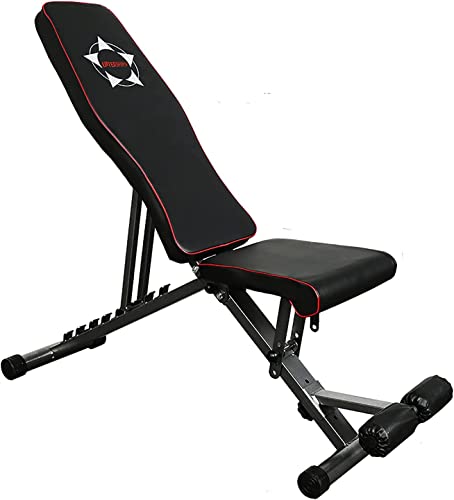 Entersports Adjustable Weight Bench Foldable Strength Training Bench Utility Equipment Full Body Workout Multi-Purpose Incline/Decline Bench For Men Women Home Gym #TOP3