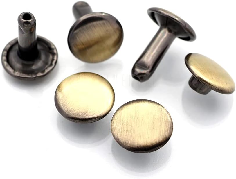 Amazon.com: CRAFTMEMORE 8mm Cap x 8mm Post Leather Rivet Double Cap ...