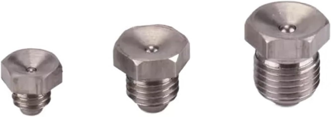 45pcs M6 M8 M10 1/8" BSP Metric Male Thread 304 Stainless Steel Oil Zerk Grease Nipple Tube Pipe Fitting Adapter For Machine Tool(BSP1I8)