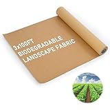 bimiti Biologisch abbaubares Papier, Unkrautbarriere, Landschaftsgewebe, 9,5 x 30 m, Garten-Kraftpapier, Unkrautbekämpfung, Kartonrolle für Gartenarbeit, Nachtritt, Unkrautbekämpfung für Rasen