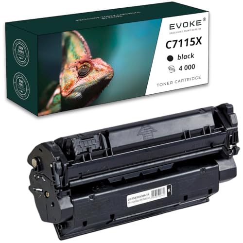 EVOKE Tóner C7115X 15x compatible con HP 1000 1000 W 1005 1200 3300 3310 negro negro 4000 páginas