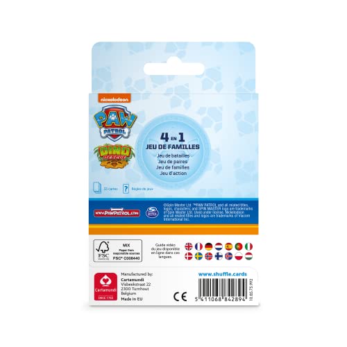Shuffle Pat' Patrouille - Coffret 4 Jeux de Cartes en 1 : 7 Familles, Action, Bataille et Paires - Jeu de Société Enfant et Famille avec Chase, Marcus et Stella - Dès 4 Ans - Format Voyage – vue 3