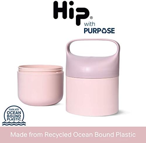 Hip Lunch Pod Duo - Reusable Lunchbox Set with Two Leakproof Compartments - 1.1L / 37oz Total Capacity - Durable & Lightweight with a Carry Handle - BPA Free & Recyclable - Dusty Pink