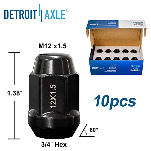 Image of Detroit Axle - Front End Suspension Kit for 2008-2010 Dodge Grand Caravan Chrysler Town & Country, 2009-2011 VW Routan, Control Arms w /Ball Joint Sway Bars Tie Rods Boots Wheel Lug Nuts Replacement