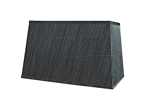 Aspen Creative 36022, Transitional Rectangular Hardback Shaped Spider Construction Lamp Shade in Grey & Black, 10" + 16" Wide (8" + 14") x (10" + 16") x 10"